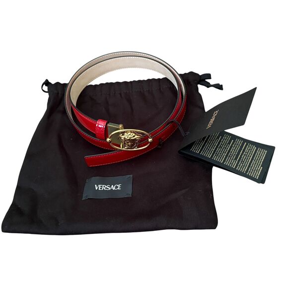 Versace NWT red patent leather belt authentic with COA 95 cm 38 in main image 4